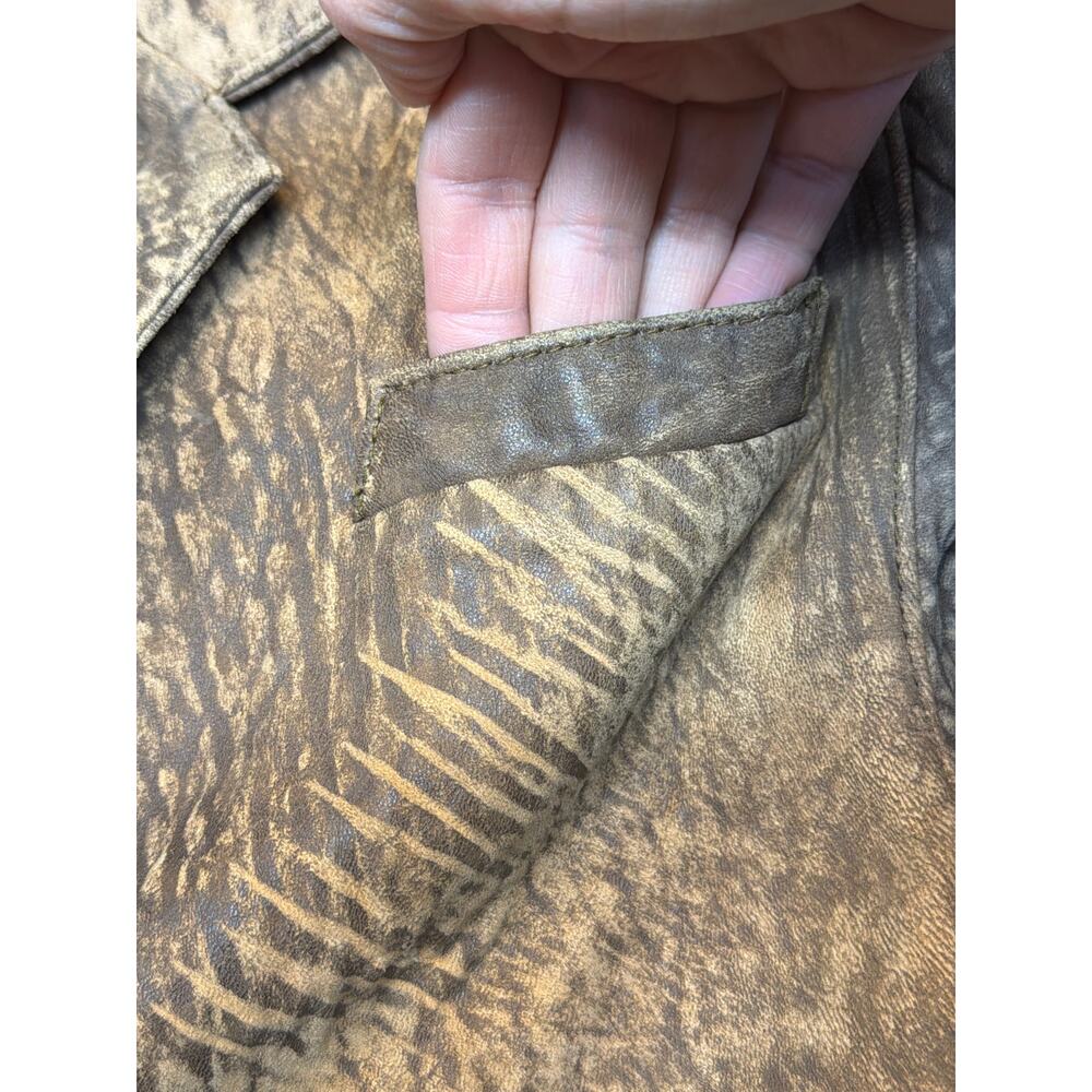 Vintage 1980’s Echtes Leder German Distressed Leather Jacket Size EU 40/US 8-10 - Picture 5 of 13